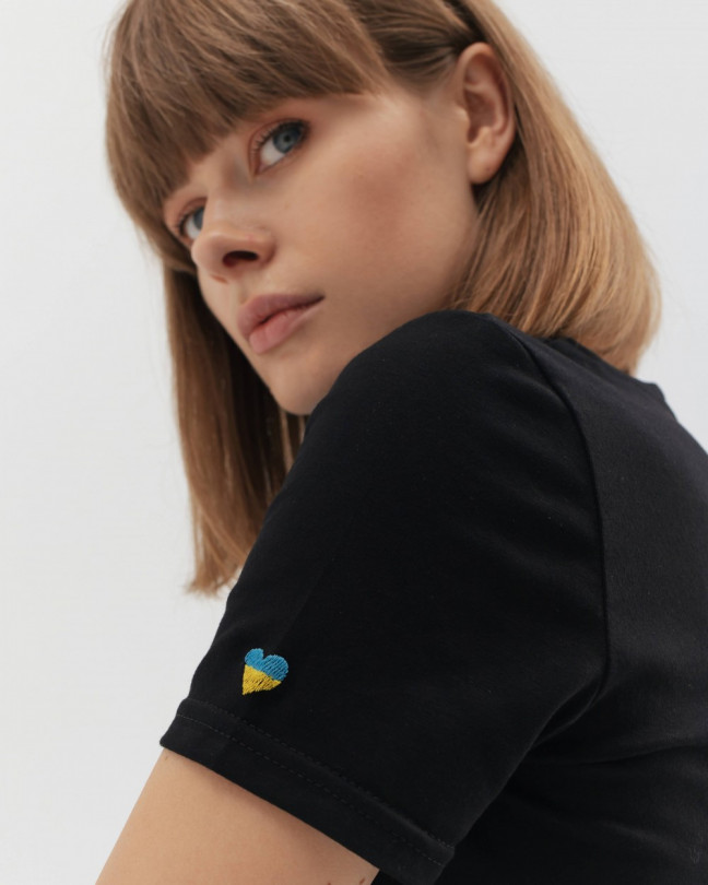 Футболка "Cute" чорна, принт серце