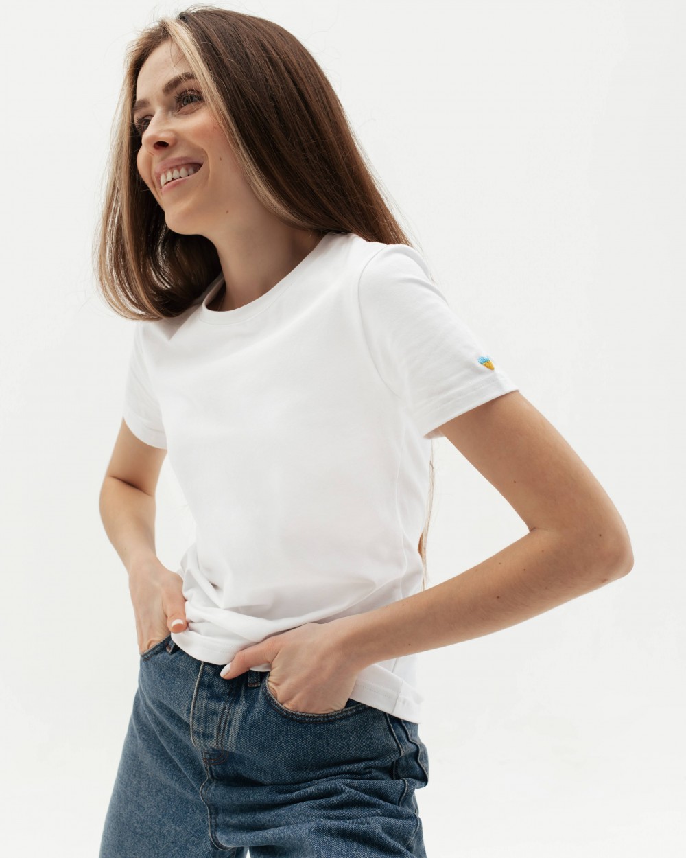 Футболка "Cute" біла, принт серце Футболка "Cute" біла, принт серце