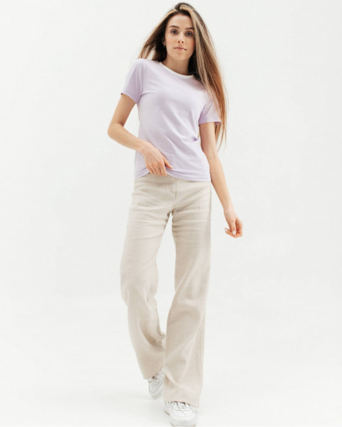 Футболка "Cute" з окантовкою, бузкова