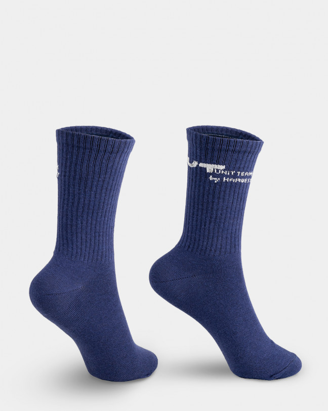 High socks, blue
