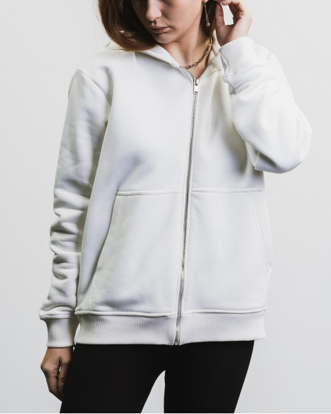 Худі "Zipper" з блискавкою, молочне