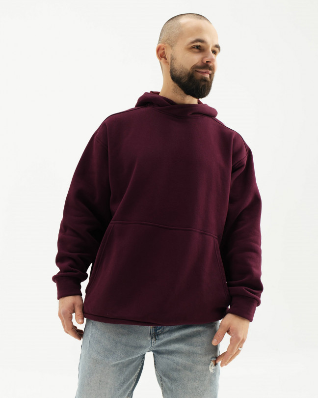 Hoodie "Essential" marsala-colored