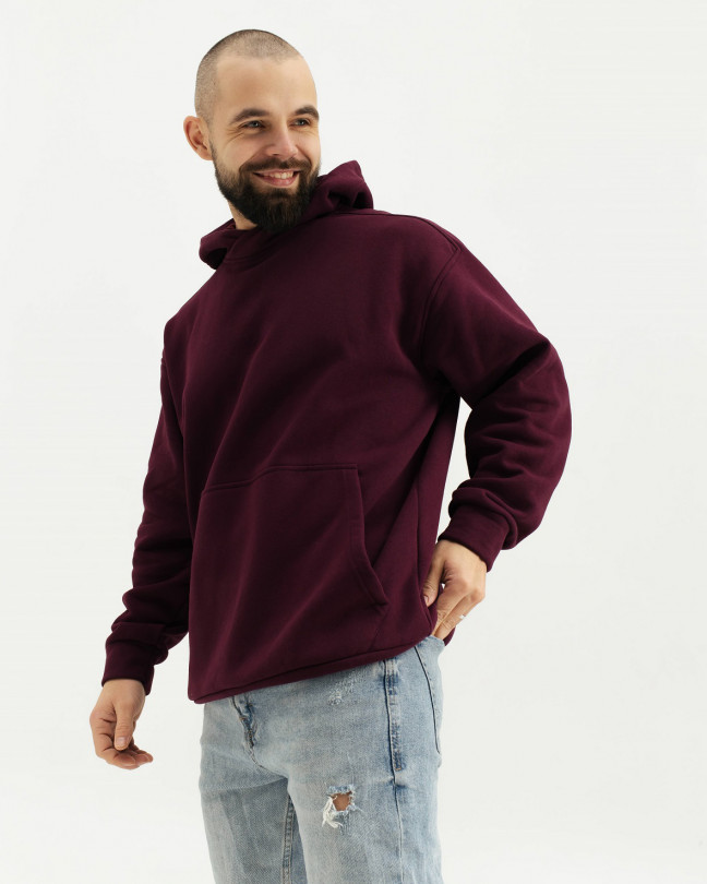 Hoodie "Essential" marsala-colored