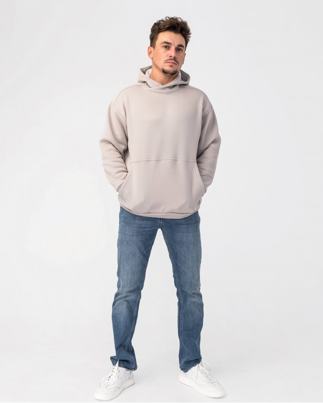 Hoodie "Essential" light gray-colored