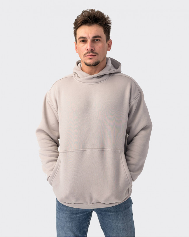 Hoodie "Essential" light gray-colored