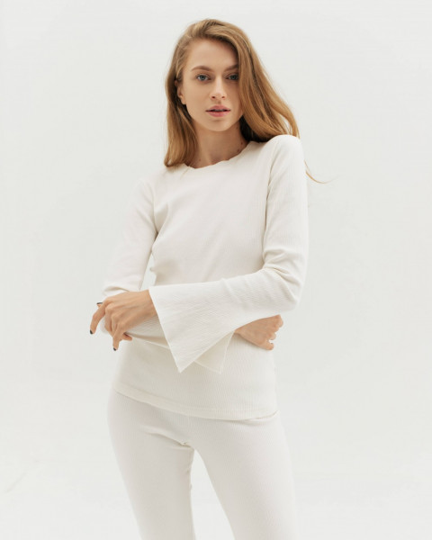 "Infinite" ivory long-sleeve